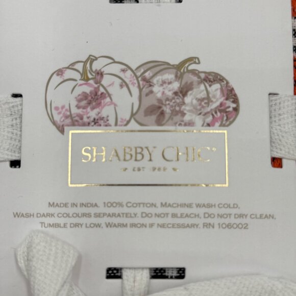 Shabby Chic Pumpkin Cloth Dinner Napkins Set of 8 20x20 Black White Checker Fall - Picture 2 of 7